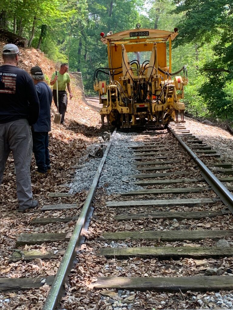 Friends volunteers at work on the Stewartstown Railroad
