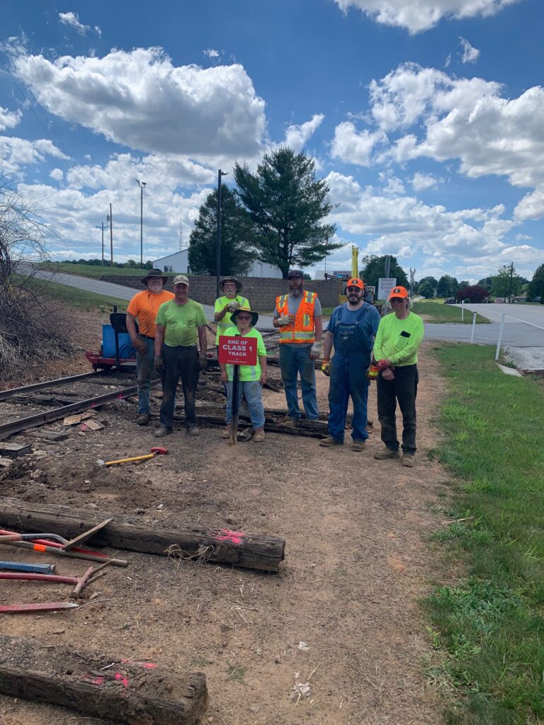 Friends volunteers at work on the Stewartstown Railroad