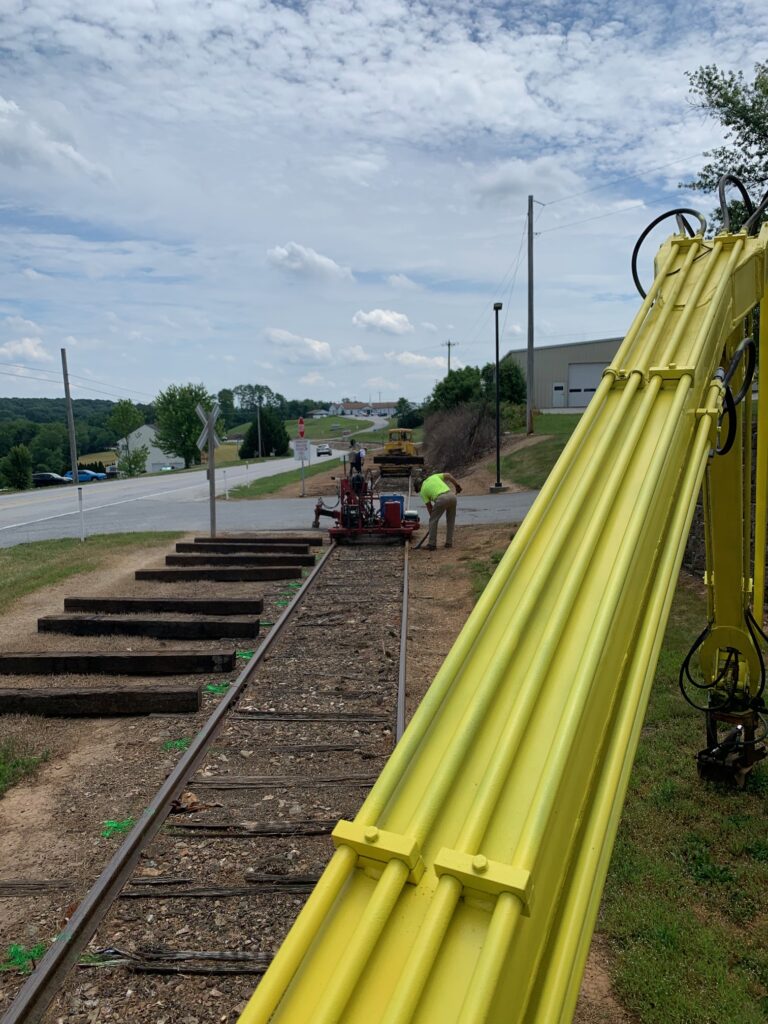 New ties staged along the track
